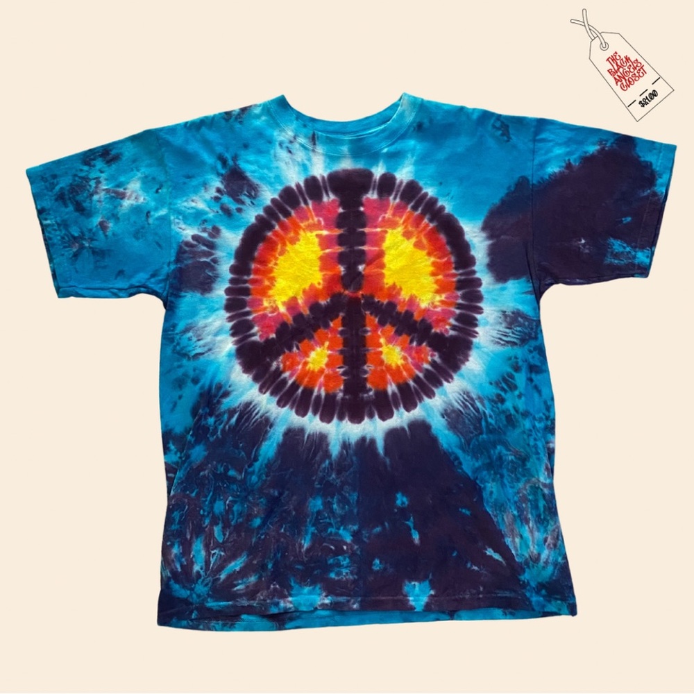 Vintage 90s Tie Dye T Shirt Sundog Peace☮️